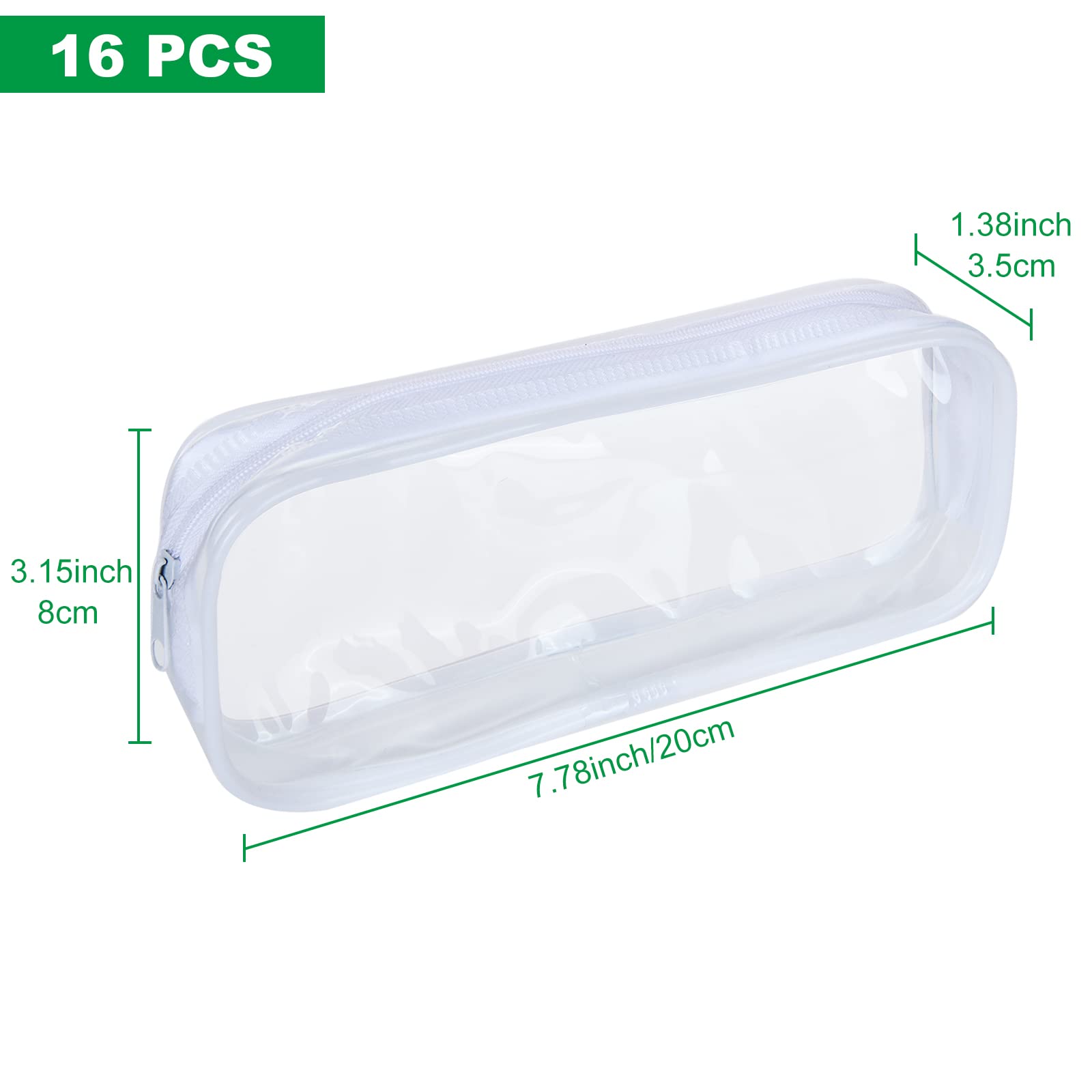 ZIQI 16 Pieces Clear Pencil Pouch