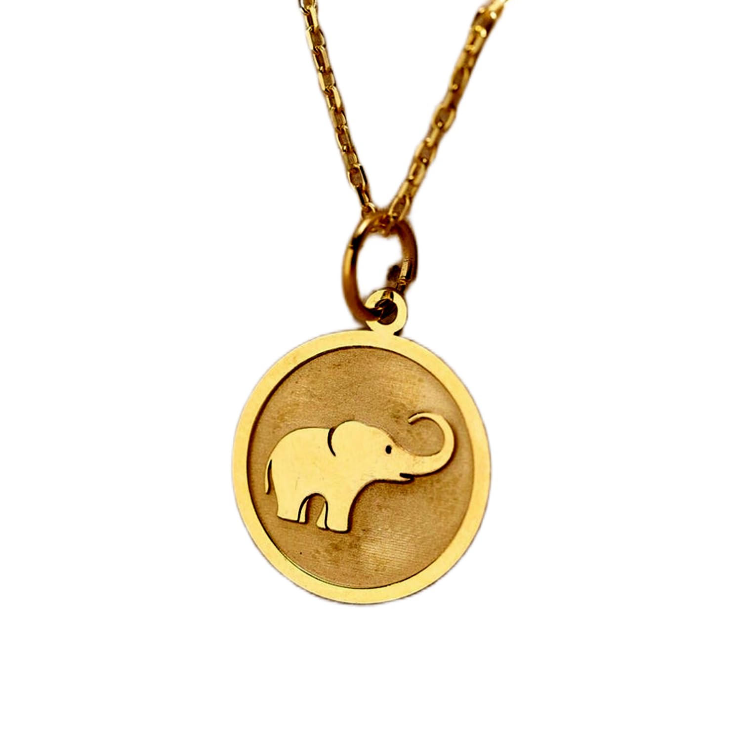Pendentif éléphant 24 mm avec chaîne câble 45.7 cm - 5