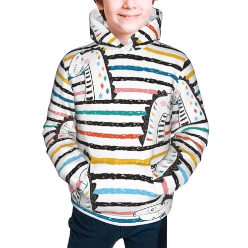 Cartoon Dinosaurs Kids Pullover Hoodies Boys Sweatshirts Girls Athletic Clothes with Pocket2