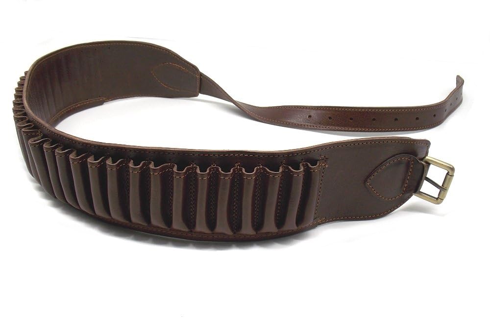 Cartuccera Delfiero Cuoio Marrone per Carabina Calibro 30 06 e Similari
