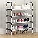 ZHEN GUO SHELF Stackable Shoe Shelves regał magazynowy w kolorze czarnym, przyłącze z tworzywa sztucznego i organizer ze stali nierdzewnej (rozmiar: 4 zwierzęta)