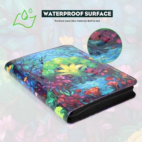 Image of Katomula 360 Pockets Card Binder, MTG Card Binder, Double Sided Card Collection Album Folder with 20 Pages, Side-Loading Card Holder for MTG, TCG, Trading Card, Sports Cards-Forest