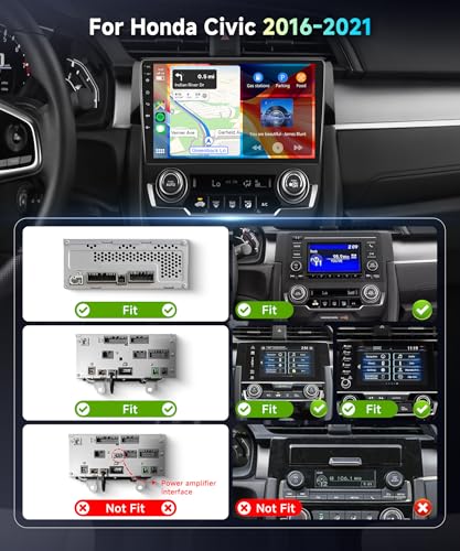 Image of 5Ghz Wifi 2G+64G for Honda Civic 2016-2020 Radio,【Android 15 Build-in DSP EQ】Car Stereo with 5.0Bluetooth,Wireless Carplay Android Auto,9inch IPS Touch Screen,IP69k Backup Camera,26UIs,GPS Chip,FM /RDS