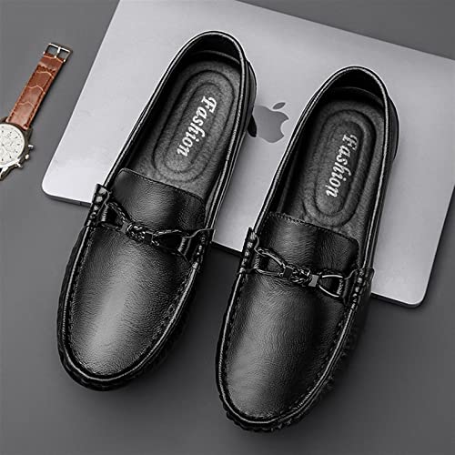 Mens Loafers Lightweight Simple Driving Loafers Leather Flexible Anti-Slip Comfortable Prom Wedding Slip-on4