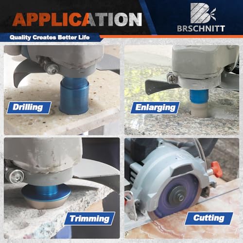 Image of Diamond Core Drill Bit Set - BRSCHNITT Tile Hole Saw Kit 1 inch 1-3 /8 inch1-3 /4 inch2-1 /2 inch3 inch & 4 /5 inch Finger Bit & 2 inch Chamfer Bit for Porcelain Tile Ceramic Marble Granite Diamond Blade