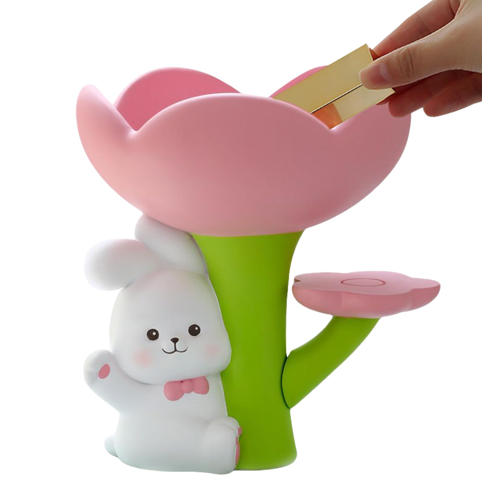 Dekoracja króliczka królika, urocza figurka królika, dekoracyjne pudełko do przechowywania biżuterii, Collectible Easter Table Centerpiece, Portable Compact Versatile Ideal for Home, Living