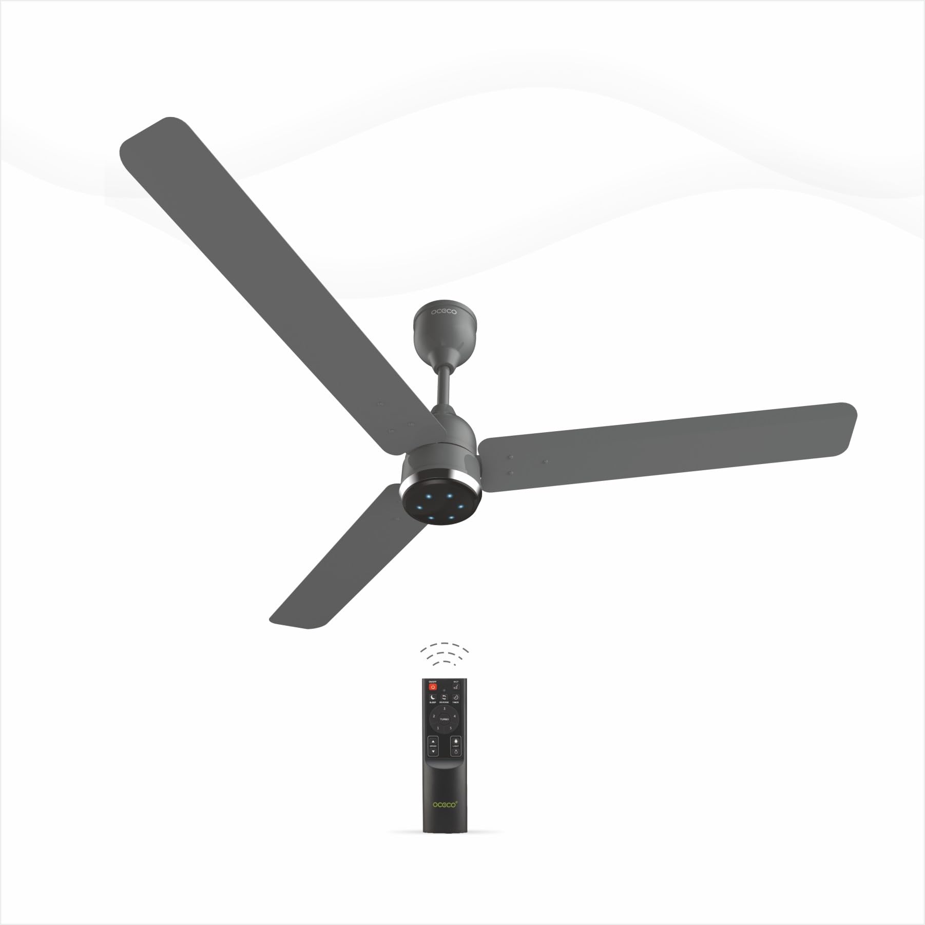 OCECO Nevio 1200mm BLDC Ceiling Fan 32W 5 Star Energy Efficient Motor High Air Delivery Remote Control 2 Year Warranty (Euro Grey)-image-5