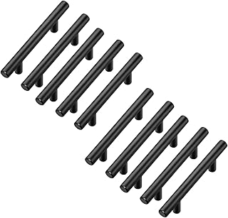 YYDFPIIA 10 Pack 5 Inch Cabinet Pulls Matte Black Stainless Steel Kitchen Cupboard Handles Cabinet Handles 5 Inch Length