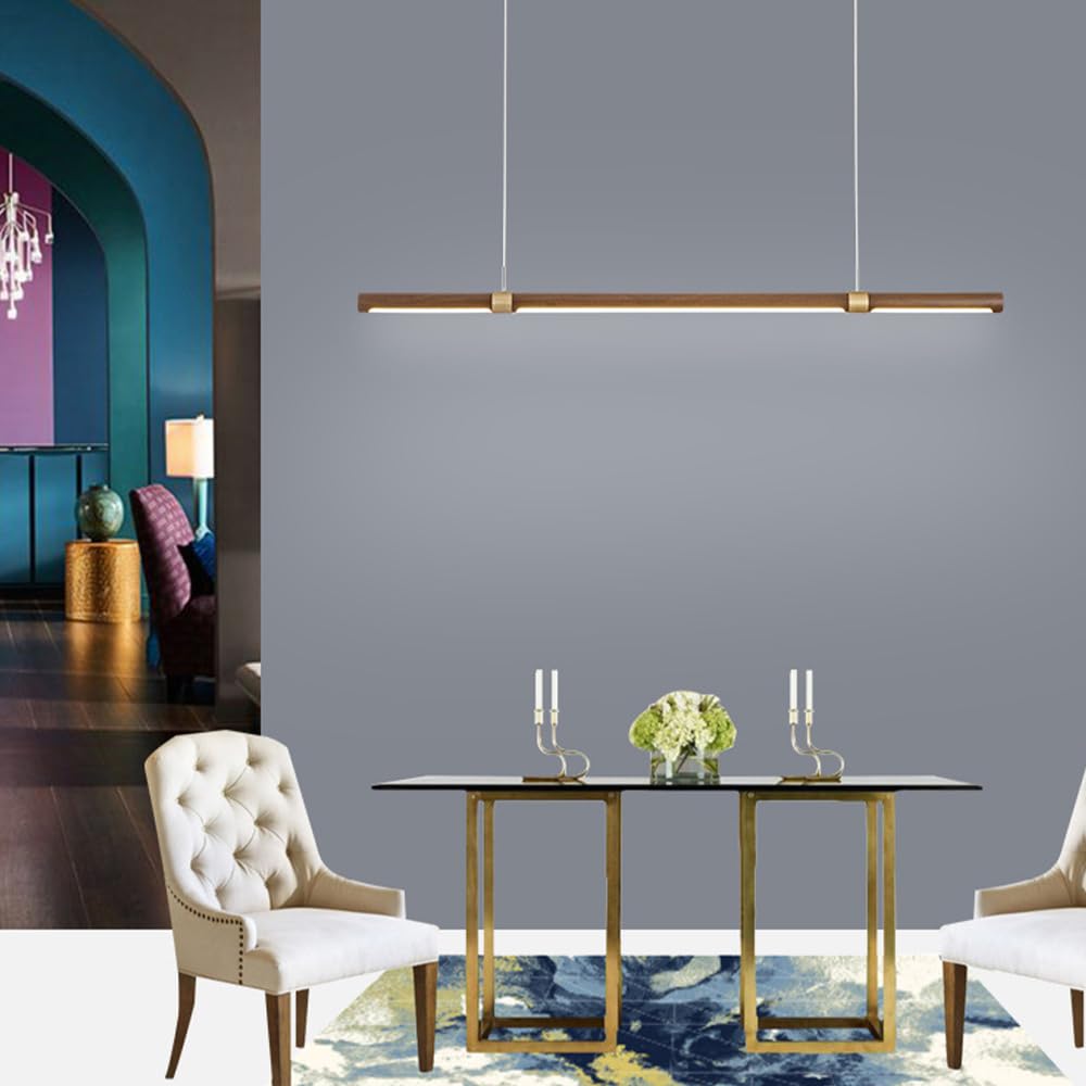 Lampada a Sospensione lineare a LED Lampada da soffitto Moderna Lampada da Tavolo da Pranzo Lampada a Sospensione a Striscia Lunga Luci per Isola Cucina Ristorante Ufficio Deco s