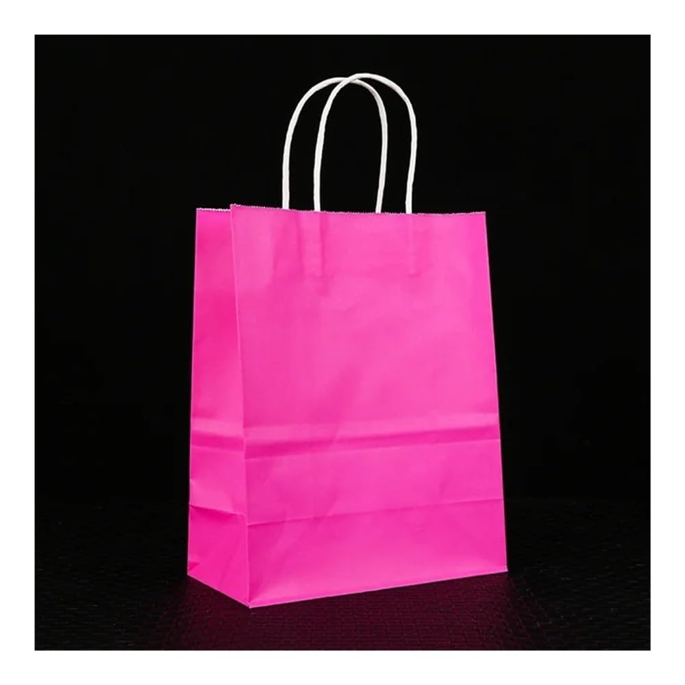 UYFRD Bunte Papiertüten, Geschenktüten für Urlaub, Party, Schmuck, Einkaufstaschen, Weihnachten, Valentinstag, Hochzeit, Geschenke, Rosa, 25 Stück, 32 x 11 x 27 cm, 25 Stück