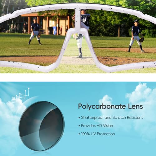 Youth Baseball Sunglasses For Boys Girls,UV400 Kids Sports Sunglasses,Cycling glasse Running Golf3
