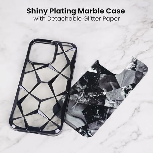 Image of COVERLY for iPhone 15 3D Diamond Glitter Sparkle Case,Full Protective Luxury Cube Cute Shinny Bling Soft Silicone Designer Fashion Smart Aesthetic Cover for Apple iPhone 15 (Mist Black)