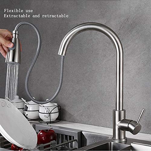 Grifo de cocina extraíble de acero inoxidable monomando 6