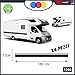 mural stickers 4 -Adesivi Decorativi per AMBEDUE Le FIANCATE - Doppia Linea Orizzontale - - per Camper, FURGONI E Van - - - cod. 1266 (Nero)