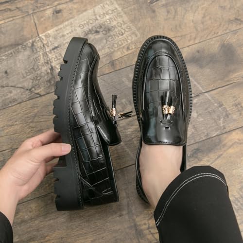 Vintage Leather Wingtip Tassel Loafers for Men: Comfortable, Breathable & Perfect for Formal Occasions Like Business & Wedding3