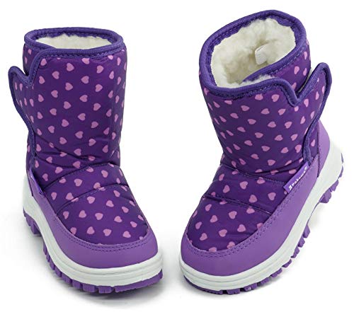 Girl snow boots for girls toddler little kid size Cold Weather Winter Warm Waterproof Outdoor Warm Faux Fur Lined Shoes (Toddler/Little Kid)2