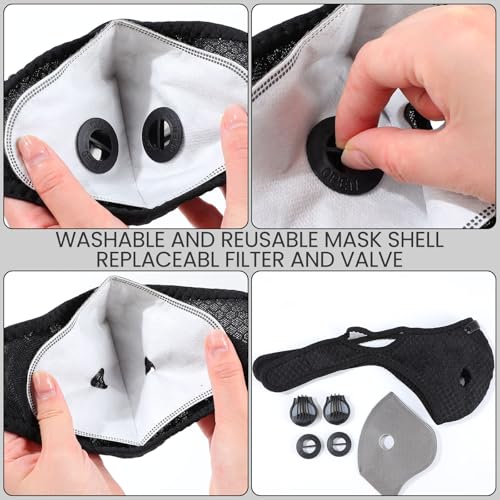 Threlaco Reusable Dust Mask with 16 Filters