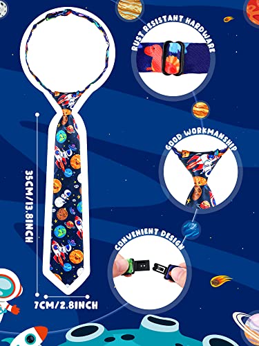 Neck Tie for Kids Boys 3 Pcs Pre Tied Boys Ties Adjustable Toddler Neckties for Formal Wedding Graduation School(Cute Style)3