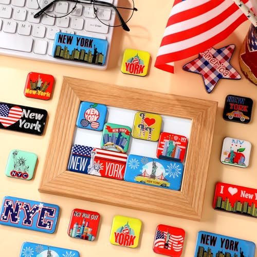 36 imanes decorativos New York para refrigerador miniatura 3