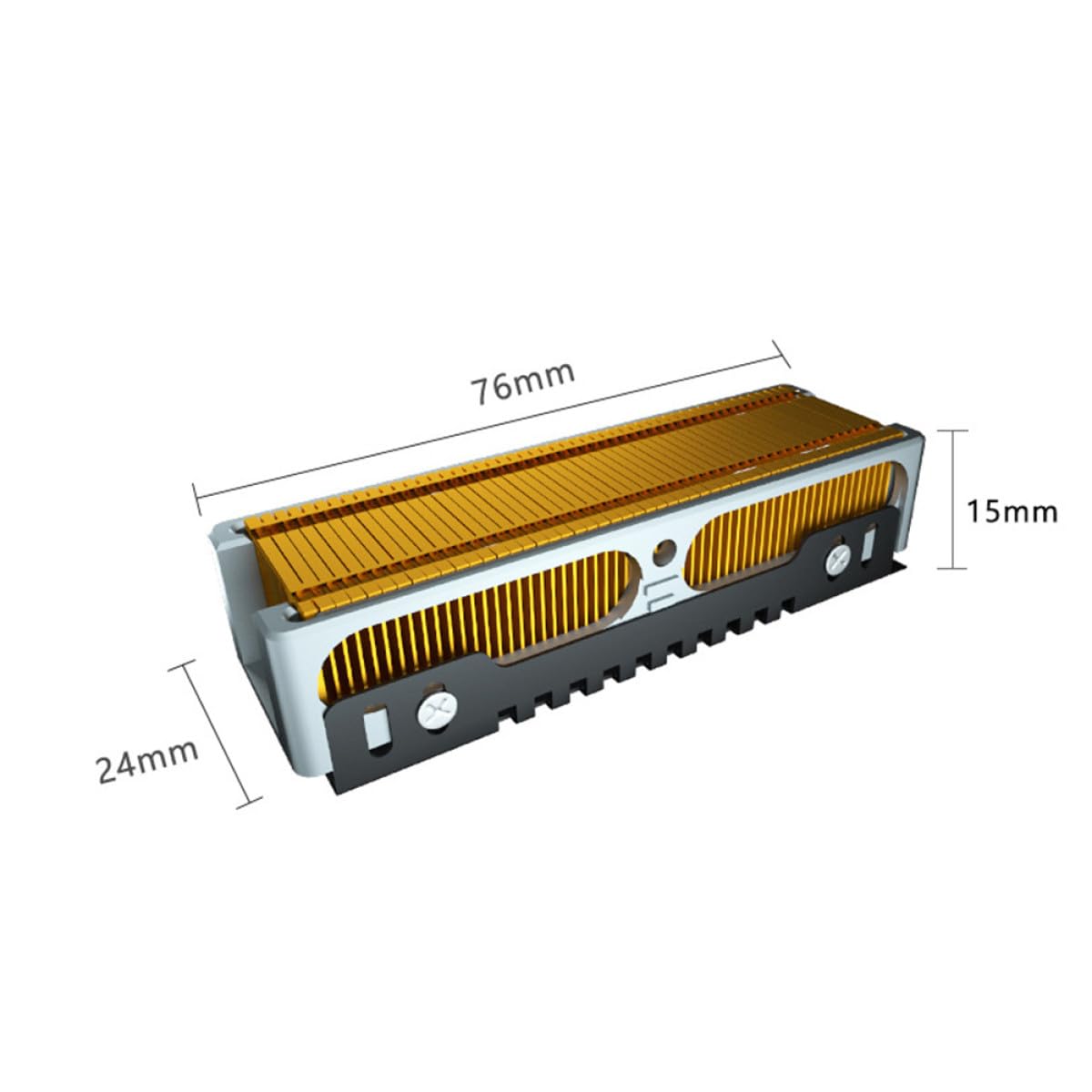 Albronze SSD Kühlkörper für M. 2 Ssd, Gold, mit Kühlrippen