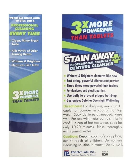 StainAway Plus Denture Cleanser 5-Minute Fast Action 8.1oz. 2 pack