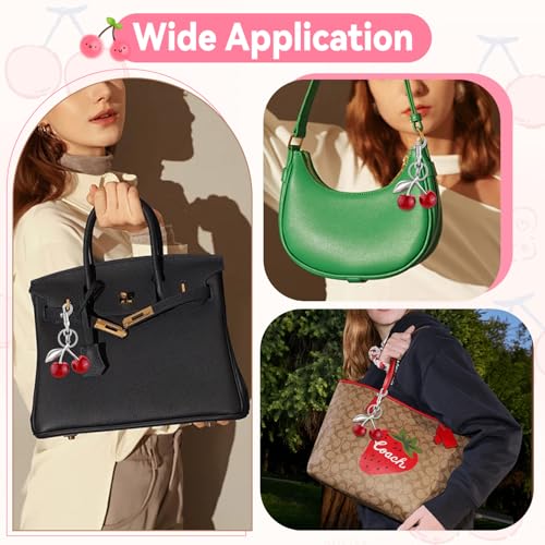 Image of TINKRSTUFF Cherry Bag Charm Cute Key Chains Cherry Purse Charms for Handbags, Strawberry Keychain Best Gifts
