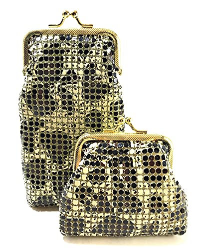 Women's Eyeglasses Case With Coin Purse Metal Mesh Leopard #TOP4