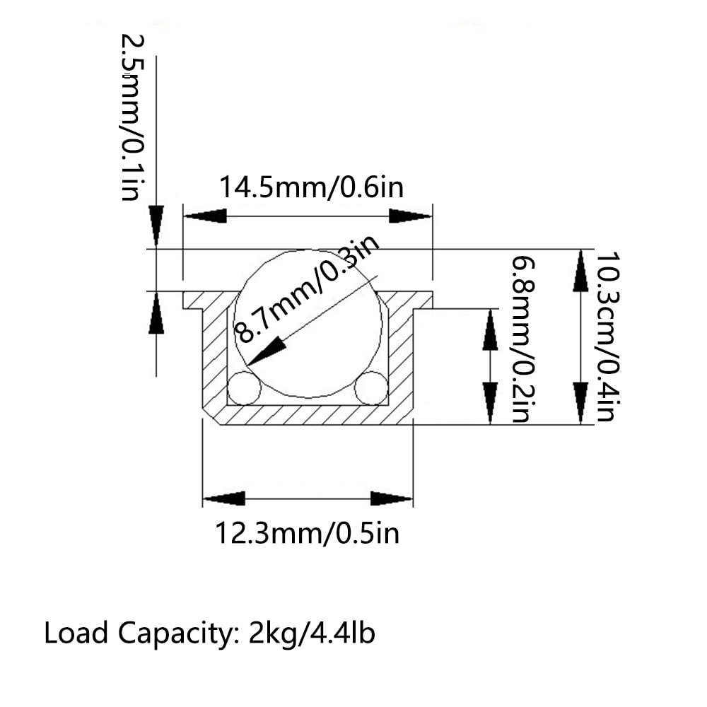 SagaSave 10 Ruedas de Rodamiento de Bolas de Transferencia 360 Grados, Mini Bolas de Nailon para Muebles