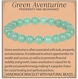 LPBeads ハンドメイド天然宝石ストレッチ弾性ブレスレット ヒーリングクリスタルラウンドストーンビーズジュエリーギフト レディース メンズ, 10mm, ナチュラルグリーンアベンチュリン。, ナチュラルグリーンアベンチュリン。