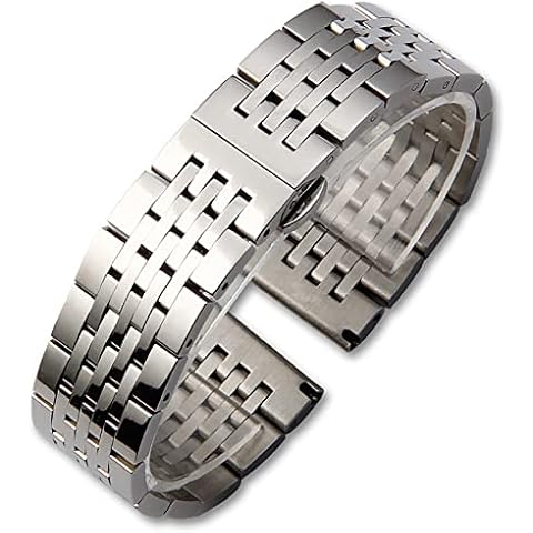 Generico Correa de metal para reloj hombre y mujer unisex niño niña 12 mm 14 mm 16 mm 18 mm 20 mm 22 mm 24 m malla metálica desgáner rápido acero inoxidable recambio M1 Cover