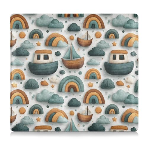 Car Registration and Insurance Holders Rainbow Boats Print, PU Leather for License Documents Cards2