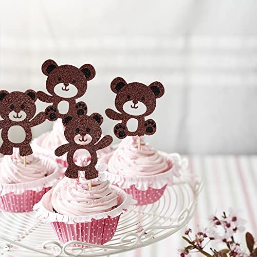 Lot De 24 Décorations De Cupcake En Forme D'Ours - Pour Fête