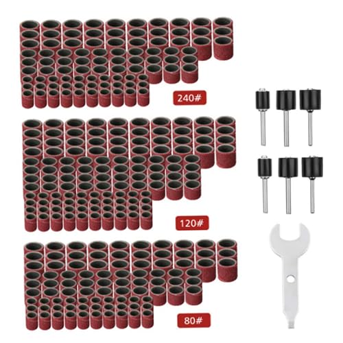 SHINEOFI 307Pcs Electric Emery Circle Polishing Durable Emery Papers for Electric Grinders Versatile for Ceramics and More Hanging Mill Accessories