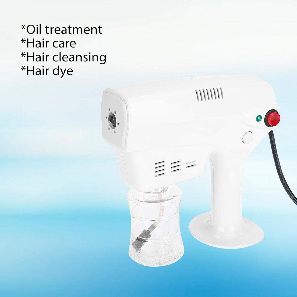 Nano Steam Gun, Spray para el cabello Multifuncional 260ML Nano Mister Hair Steamer, Vaporizador para Teñir el Cabello Humidifer Herramienta para el Cuidado del Cabello para Peluquería, Personal(UE)