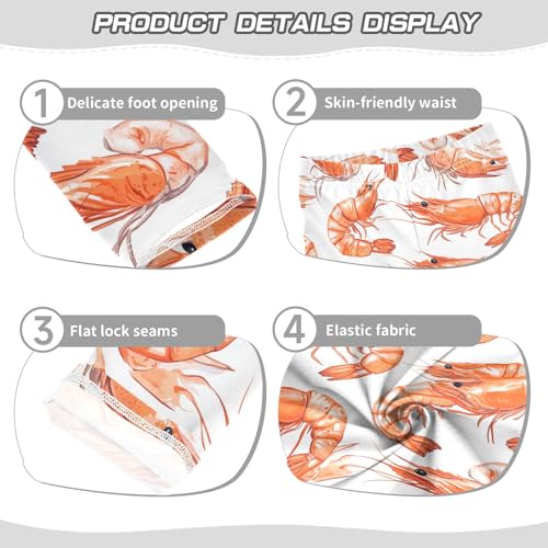 Red Shrimp Colorful Lobster Marine Girls Leggings Kids Yoga Pants Dance Active Tights 4T3