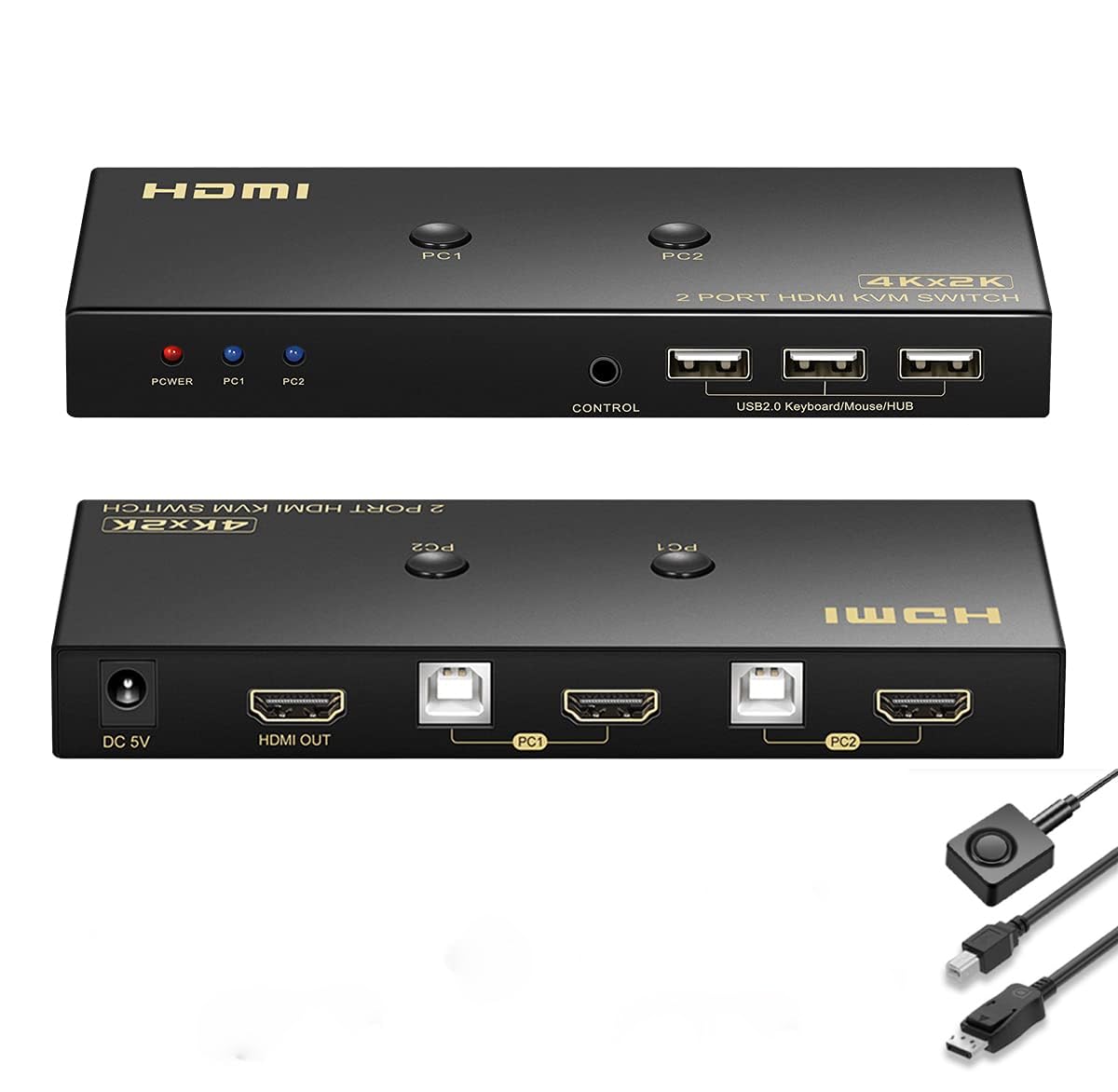 ETZIN KVM Switch 1 Monitors 2 Computers, DisplayPort DP KVM Switch Share USB 2.0 Devices with 3 USB Hub for 4K@60Hz, 2K@144Hz, 2K@120Hz, with Extension Control Switch/2 DP Cable/2 USB Cable (B0D39LXC97) Amazon Price History, Amazon Price Tracker