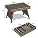 Tangkula Outdoor Folding Wicker Table, Heavy Duty Rattan Foldable Standing Coffee Side Table, for Patio Poolside Lawn Garden Balcony