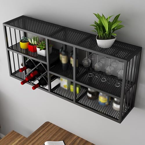 Soporte para botellas de vino industrial de hierro negro miniatura 5