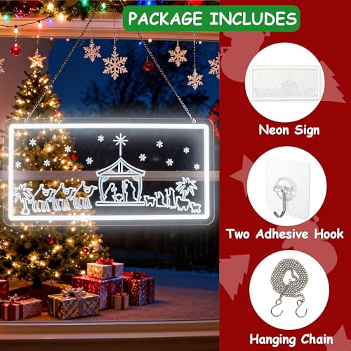 Image of Christmas Home Decor Neon Sign Led Neon Christmas Lights Ornaments Tree Decorations Outdoor Neon Signs for Wall Decor USB Powered Led Neon Signs for Room Decoration