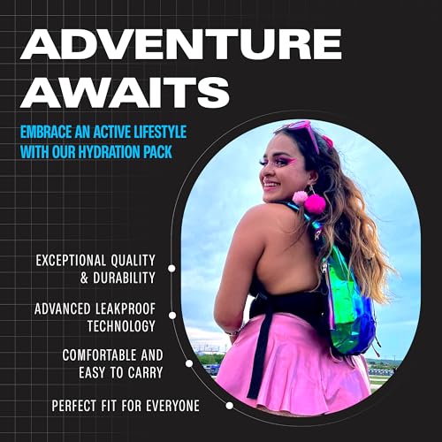 Image of Sojourner Rave Hydration Pack - Hydration Backpack - Hydropack with 2L Bladder - Water Backpack for Festivals, Hiking, Running, Biking and More