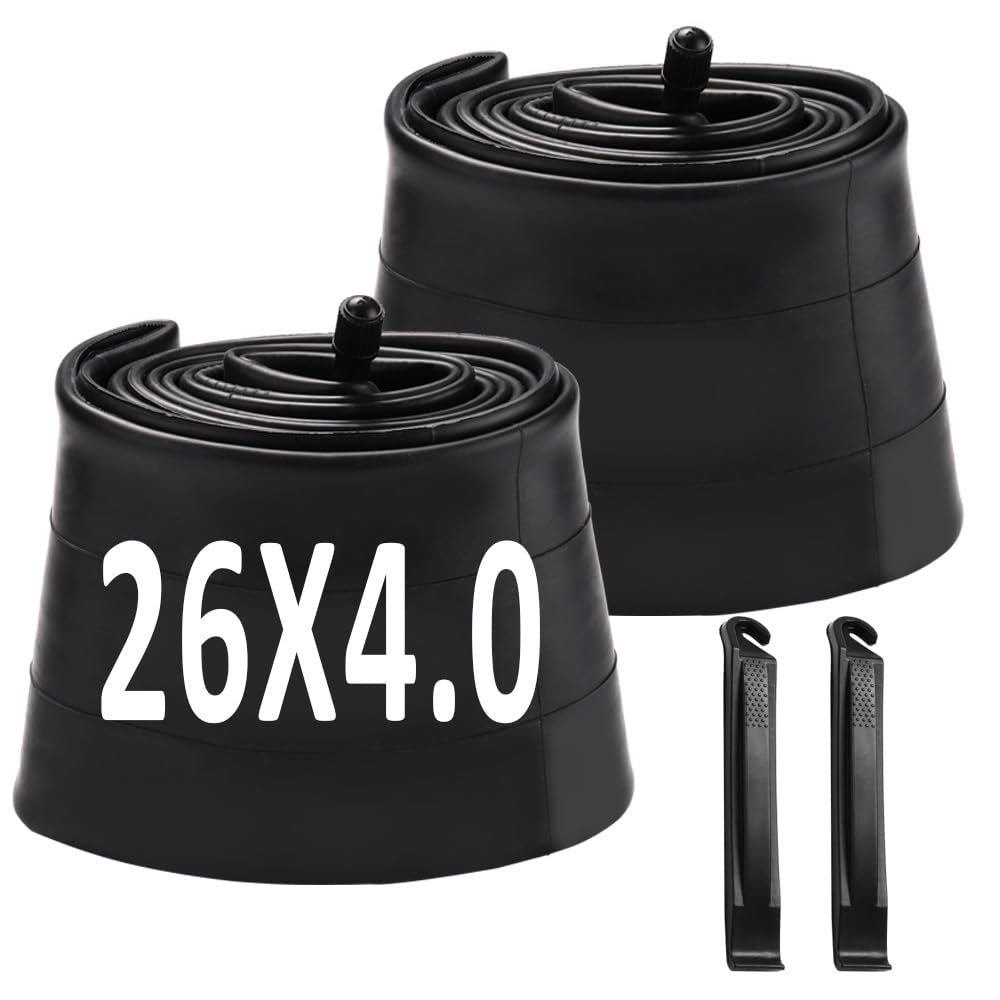 26X4.0 inch Bike Tube with AV35mm Schrader Valve Electric Bike Inner Tubes Premium Butyl Rubber Bicycle Tube 2 Pack Fat E-Bike Tubes
