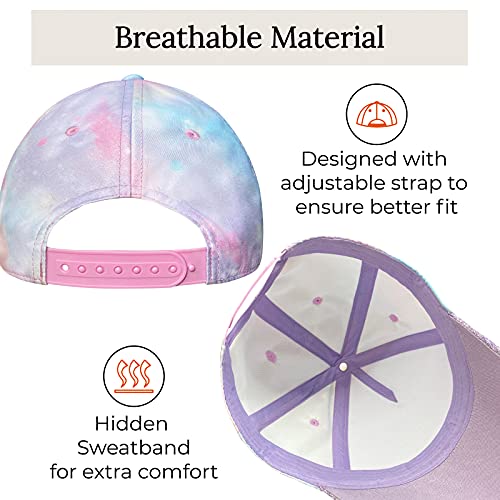 accsa Filles Licorne Chapeau Réglable Chapeau de Soleil Arc-en-Ciel Casquette de Baseball Tie-Dye Snapback Cap Âge 3-9 - Image 6