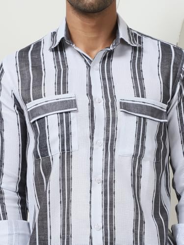 Image of Indian Needle Men's Striped Regular Fit Shirts