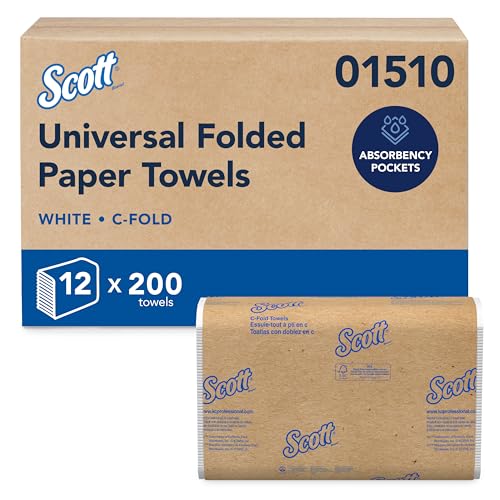 Scott Professional Essential C-Fold Folded Paper Towels, Bulk (01510), Fast-Drying Absorbency Pockets, 13.15
