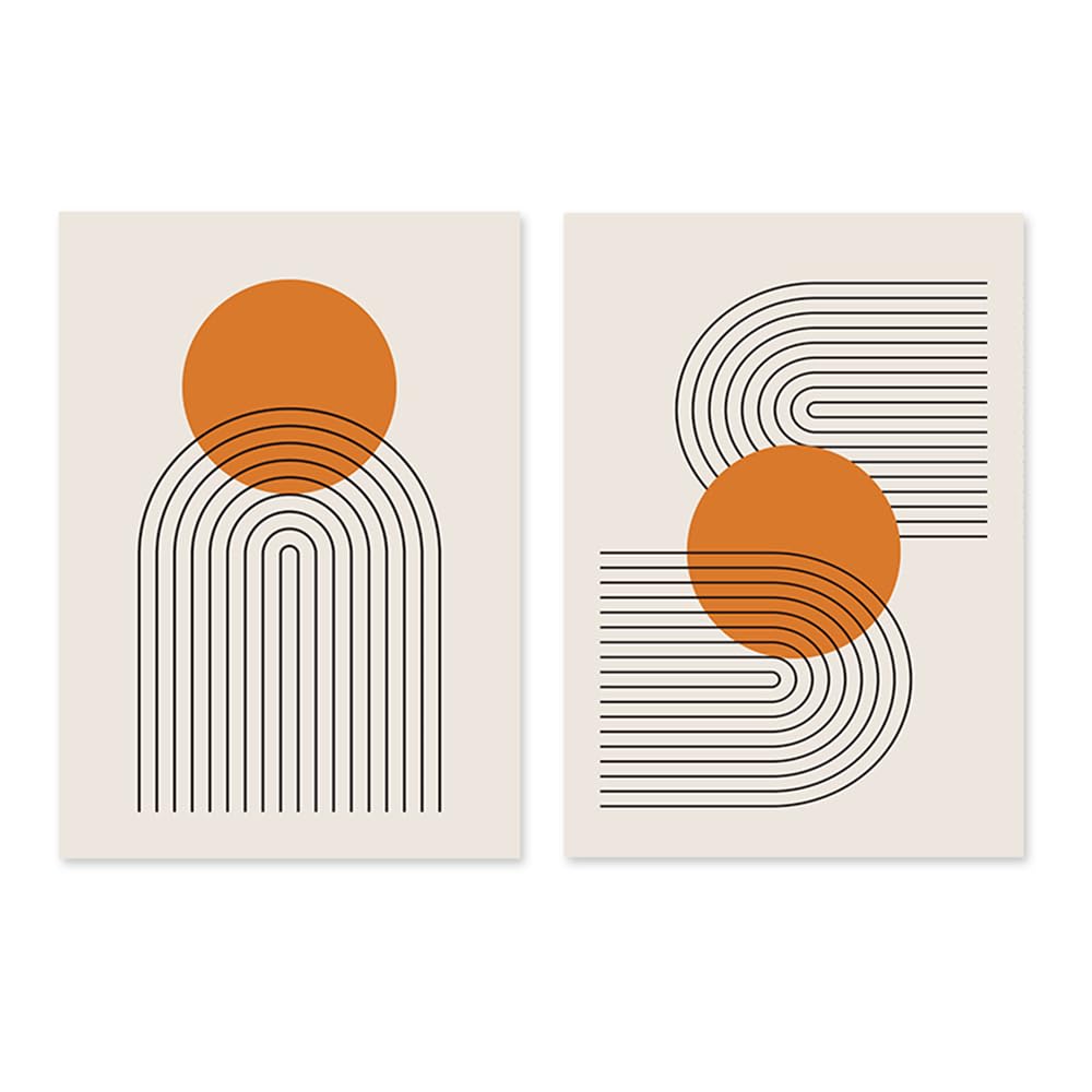 WUHBCZ Pictures,Abstract Rainbow Circle Bohemian Posters Wall Art Print Canvas Painting Picture Living Room Interior Bedroom Kitchen Office Home Decor-50 * 60cm*2PCS (No Frame)