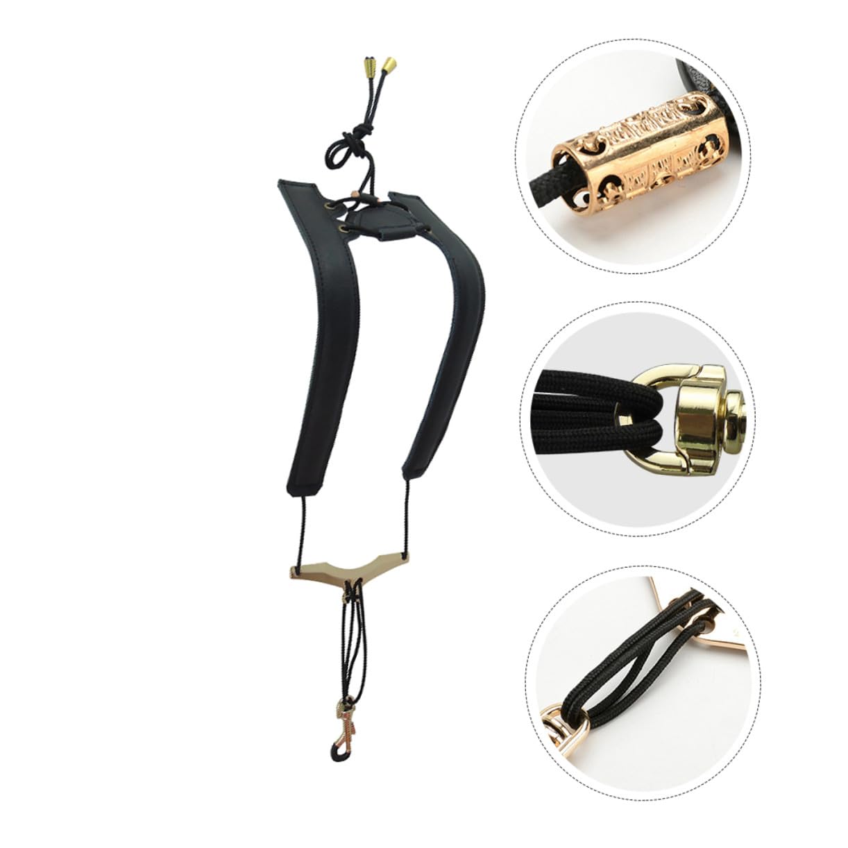 Abaodam Imbracatura Sax Regolabile in Cuoio e Nailon, Doppia Spalla, Distribuisce Peso, Riduce Dolore a Schiena e Collo, Accessori per Sassofono, Tracolla per Borsa Argento Stili multipli