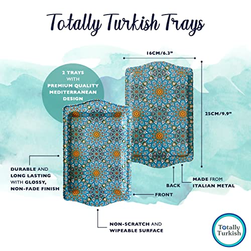 Totally Turkish Premium Design Small Serving Tray, Twin Pack of Trays with Gift Box - Image 3