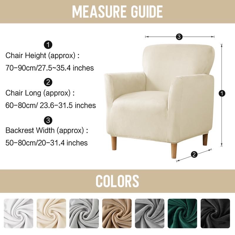 Mingfuxin Velvet Armchair Sofa Covers, Stretch Banquet Tub Chair Covers Slipcovers - Image 3