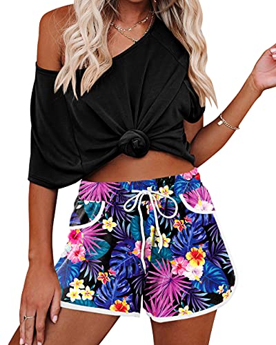 Image of For G and PL Women Summer Floral Beach Boardshorts with Pockets Swim Trunks