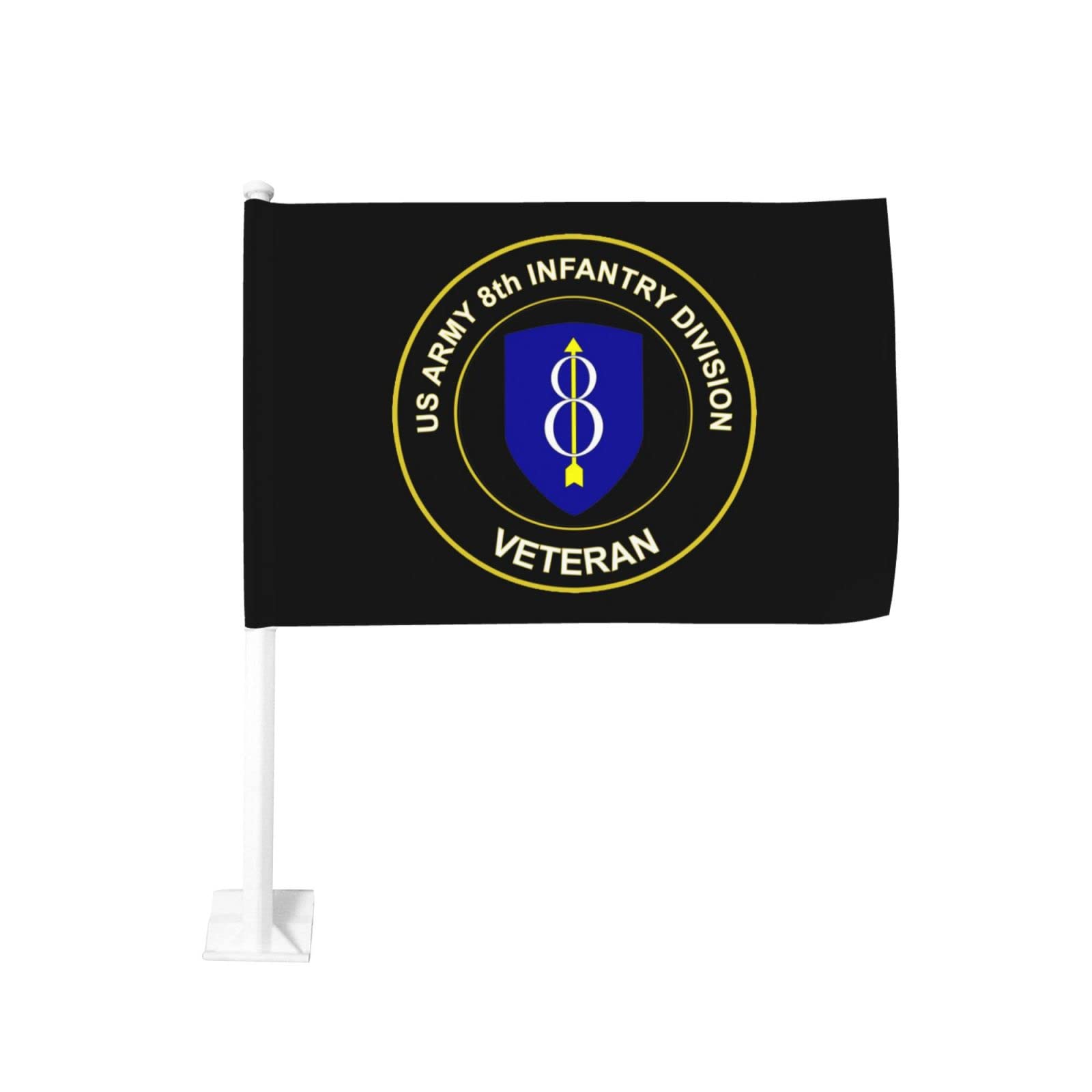 US Army 8th Infantry Division Veteran 100% Polyester Fabric With Printing For Indoor Outdoor Decoration